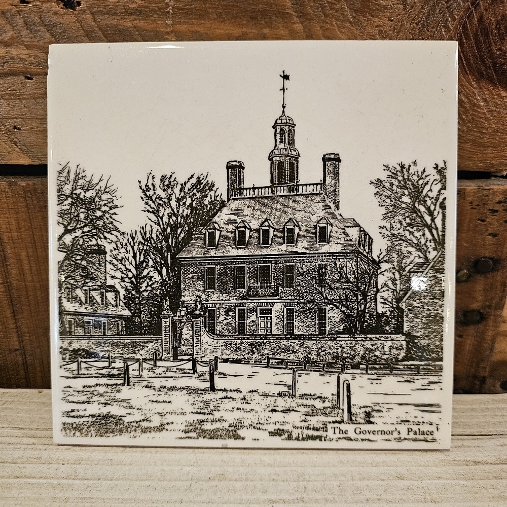 Vintage "The Govenor's Palace" Ceramic Tile/trivet from Colonial Williamsburg VA